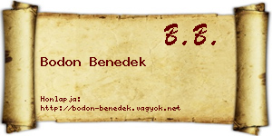Bodon Benedek névjegykártya