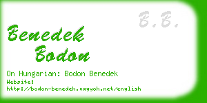 benedek bodon business card